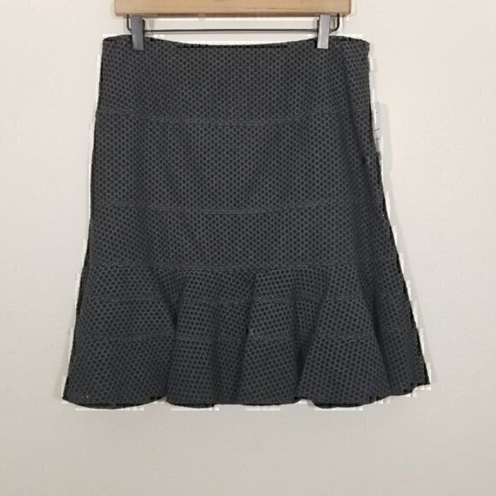 NWT‎ Akris Punto Polka Dot Holes Skirts Size 10